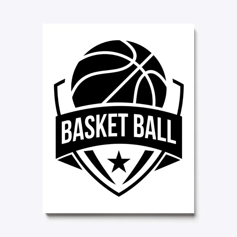 Black and White Basketball Logo