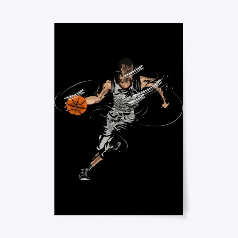 basketball Player Dribbling Splatter