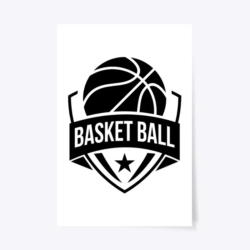 Black and White Basketball Logo