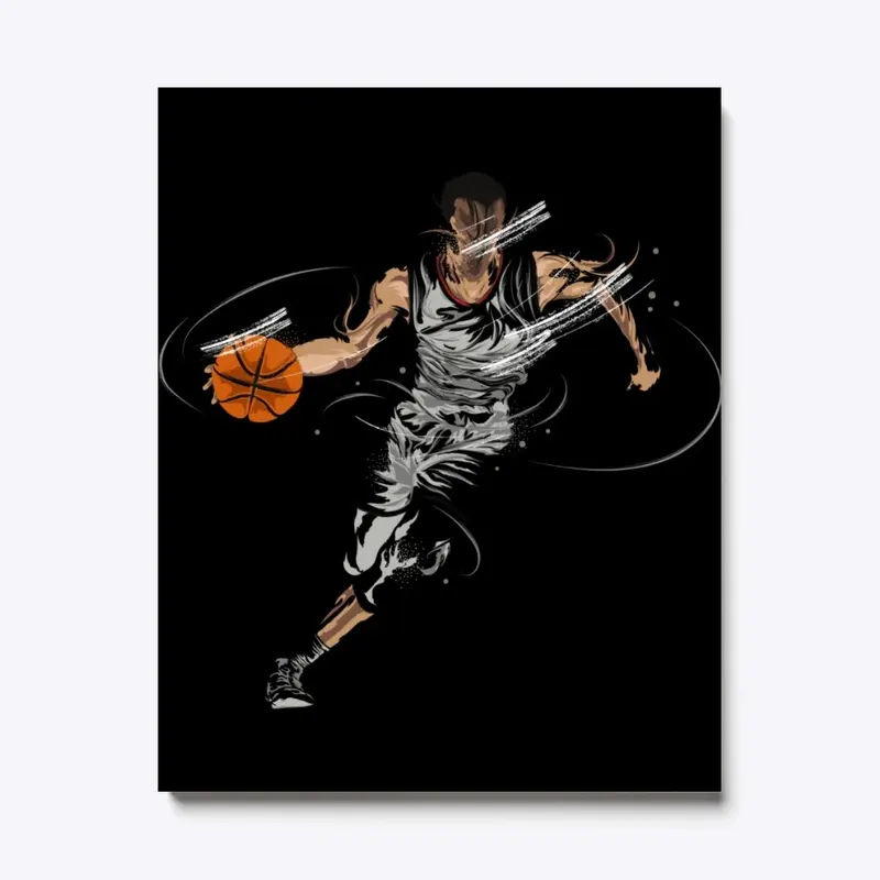 basketball Player Dribbling Splatter